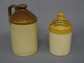 A stoneware flagon marked Glover & Sons Ltd, brewers and spirit manufactures Harpenden and 1 other unmarked