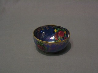 A Crown Devon Fieldings lustre bowl decorated plumbs and with gilt banding 5"