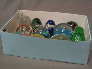 11 various glass paperweights