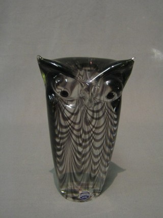 A Murano glass figure of an owl, the base signed  8"