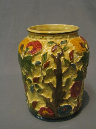 An H J Wood Indian Tree pattern vase 8"