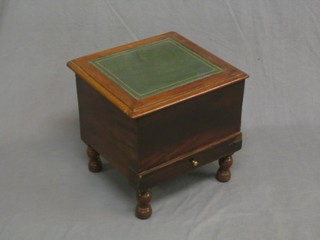 A Victorian mahogany stepped commode with hinged lid
