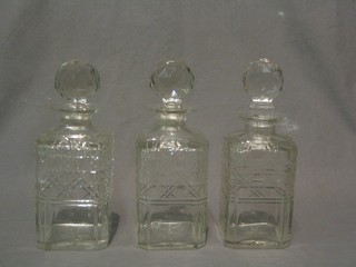 4 cut glass spirit decanters