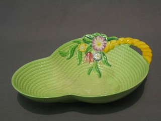 A Carltonware leaf shaped dish (some staining and cracked)