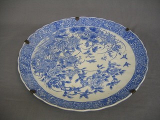 A 19th Century Oriental blue and white charger 19"