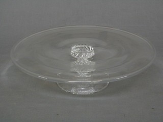 A circular Dartington glass tazza 11 1/2"