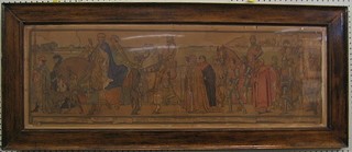 A 1930's coloured print "Procession Lead by Richard III" 14" x 40"
