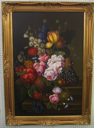 N Kinsky, 20th Century oil on canvas still life "Vase of Flowers" 25" x 23"