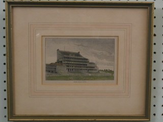 19th Century coloured print "The Epsom Grand Stand" 3 1/2" x 5 1/2"