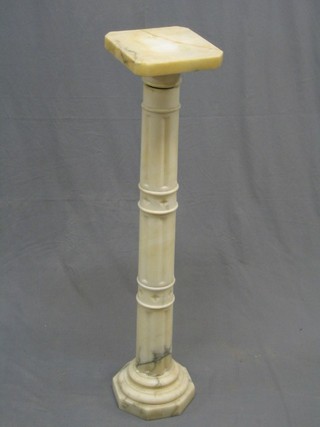 A 19th Century white marble torchere/urn   stand of reeded form