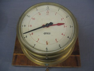 A brass cased depth gauge by Gent of Leicester marked in feet and inches 9"