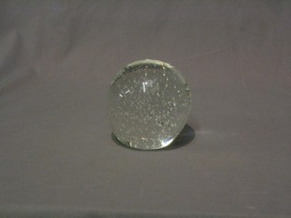 A large Signature bubble glass paperweight 4"