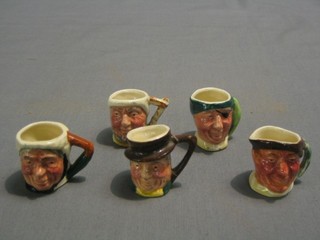 5 Sandland miniature Toby jugs (some damaged)