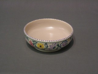 A circular Poole Pottery bowl, the base with impressed mark 344 6"