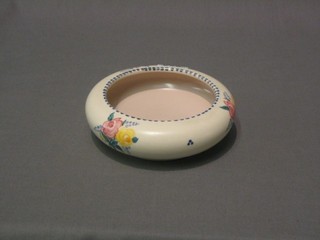A circular 1960's Poole Pottery bowl, the base marked Hand Made Hand Painted, Poole England 6" with firing imperfection