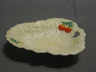 A Beswick leaf shaped dish, the base with gold Beswick mark and impressed no. 1, 9"