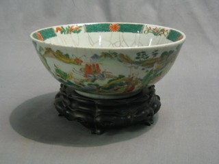 A circular Oriental crackle glazed bowl, the base with seal mark 10"