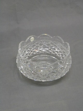 A circular 20th Century Waterford Crystal pedestal bowl (slight chip to rim)