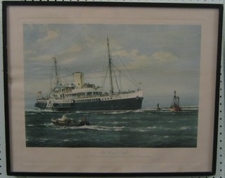 A coloured print after Spurling "Paddle Steamer Royal Eagle of The General Steam Navigation Company" 12" x 17"