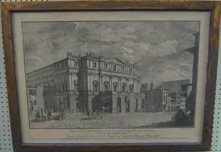 A 19th Century Continental monochrome print "Opera House?" 15" x 24"