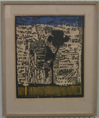 L W, modern art limited edition print  dated '64 12" x 10"