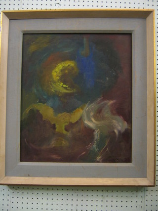 D Fimm?, modern art impressionist oil on board, "Head and Shoulders Portrait" 20" x 16"