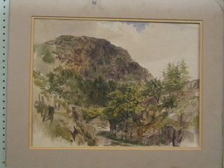 G E Rosenberg, watercolour "Pont Aber Galaslyn" 14" x 18"