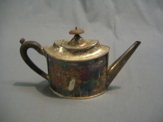 A 19th Century oval silver plated teapot