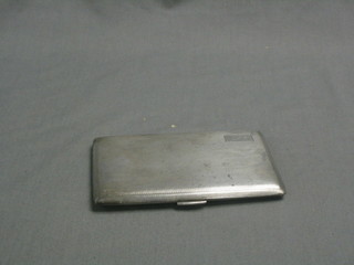 A silver cigarette case with engine turned decoration Birmingham 1956, 5 ozs