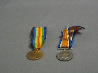 A pair British War Medal and Victory medal to 2841 Pte. W Burrows Royal Fusiliers  