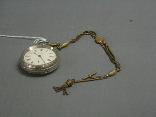 A silver cased open faced pocket watch by J G Graves