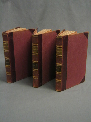 Nathaniel Hawthorne, volumes one to three "Transformation", first/second edition? 1860, published by Smith, Elder & Co. 65 Cornhill, London, half leather bound