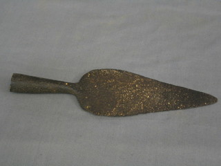 An Eastern spade shaped spear head 8"
