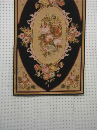 A contemporary Aubusson style needlework panel 59" x 34"