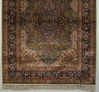 A contemporary rust ground Belgian Persian design carpet 66" x 48"