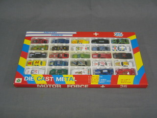 A set of 25 Motor Force die cast model cars, boxed