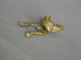A brass door knocker in the form of a foxes mask 7"