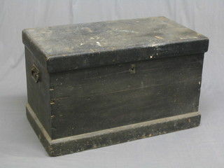 A 19th Century pine and mahogany fitted carpenter's trunk with hinged lid, the interior marked James Blanch 1860 38"