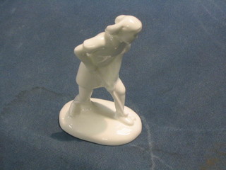 A Royal Doulton blanc de chine figure, Images Hockey Player HN4519