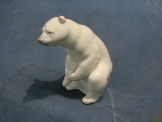 A Lladro figure of a seated polar bear 5"