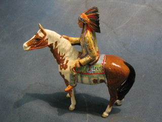 A  Beswick figure of a mounted Indian Chieftain, base marked Beswick