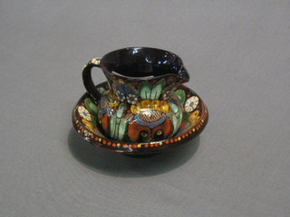 A Thune pottery jug 3", together with a matching bowl 4"