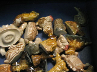 A Wade model of a tortoise together with 21 various Wade Whimsies