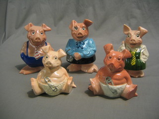 4 Wade NatWest piggy banks - Woody, Annabel, Maxwell and Lady Annabel, together with 1 other similar baby