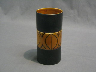 A 1960's Beswick cylindrical brown glazed vase, base marked Beswick England 21 22, 8"