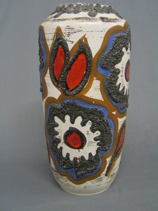 A 1960's West German Art Pottery vase, base marked 517 45 West Germany 18"
