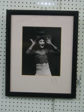 A black and white photograph of Marcel Marceau 9" x 7"