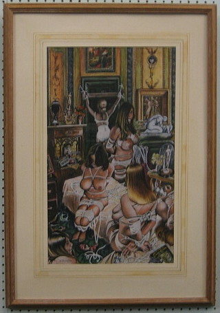James Newton SGA, watercolour "Collector's Item Bondage Fantasy  18" x 11" signed