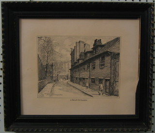 After Arthur Morland, a monochrome print "A Bit of Old London, Old Wooden House Collingwood Street, Blackfriars Road" 6" x 8"
