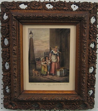A coloured print "Milk Maid" contained in a gilt frame 8" x 6 1/2"